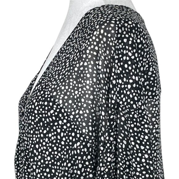 ALLSAINTS Penny Splash Top Size Small Black White Polka Dot Wrap Blouse - Picture 9 of 15